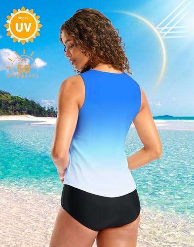 Image of G Gradual Tankini Tops for Women High Neck Swimsuits Swim Top Modest Bathing Suit Swimwear Tank Top only No Bottom