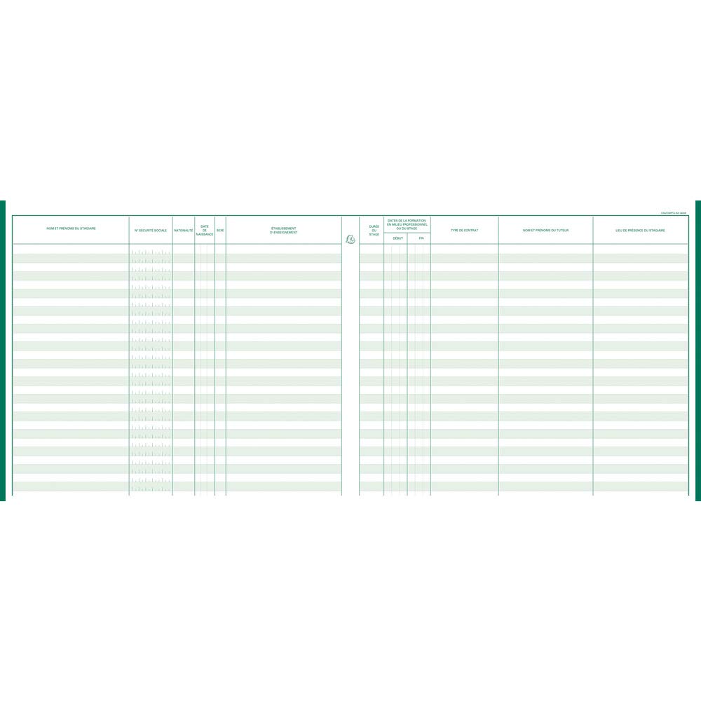 EXACOMPTA Piqure Registre Unique du Personnel 27 x 32 cm 40 Pages