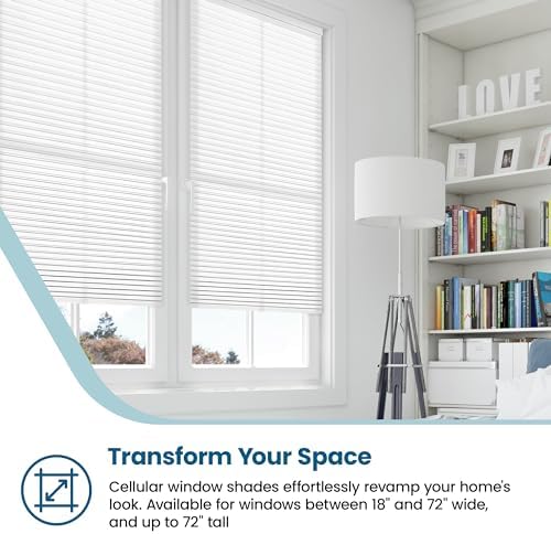 BlindsAvenue Cordless Cellular Honeycomb Shade, Light Filtering Blinds for Indoor Window, Thermal Insulation Shades for Home, Noise Reduction, White, Custom Widths Between 48"-72" Wide - 2