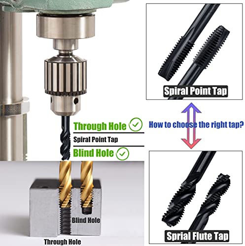 Yakamoz GY0572 7 Pcs Nitriding Coated Spiral Flute Tap Set Metric Thread Taps M3 M4 M5 M6 M8 M10 M12 Machine Screw Tap And Drill Tapping Threading Tool thumb #4