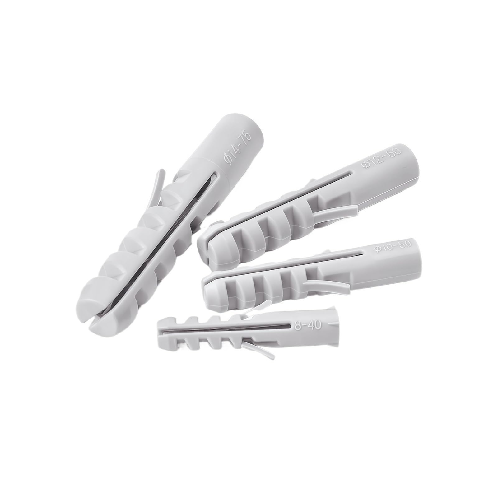 Tubo de expansión de plástico, tapones de pared, anclajes de pared de tubo de expansión de plástico para tornillos autorroscantes M5-M14 25-75 mm, 30 piezas (100 unidades, M12 x 60)