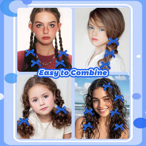 Pinzas mini azul para el cabello paquete 20 piezas miniatura 7