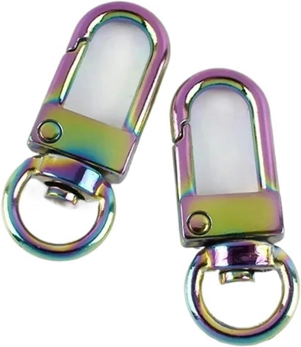 Cierre de langosta giratorio de 10 mm para correa de bolso, hebillas de metal, hebilla de clip para llavero, correas, collar de perro, ganchos de mosquetón, accesorios de bricolaje (H4-1-Negro, 10 mm