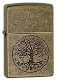 imco feuerzeug vintage Wiederauffüllbar. Zippo Feuerzeug Motiv: Baum des Lebens – antikes Messing