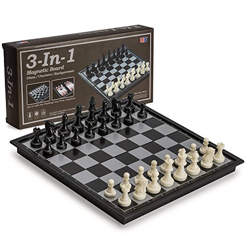 Aeromdale Jeu d'échecs magnétique 3 en 1 de voyage - 24 cm Cover