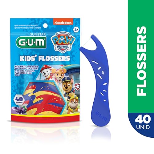 Gum Flosser Patrulha Canina Fio Dental Infantil Com Haste Sabor Uva 40 Unid. Sortidas