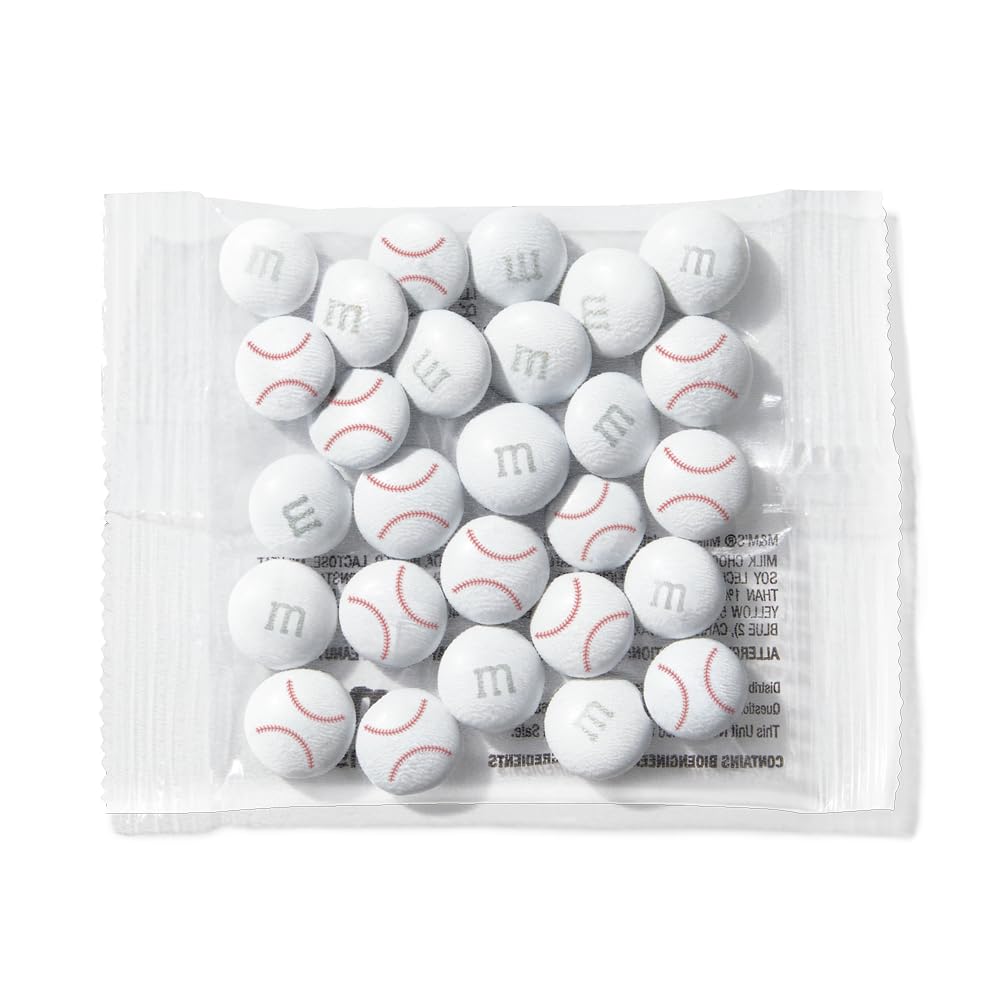 M&M'S WORLD Baseball Milk Chocolate Candy Party Favors, set of 30, for Baseball Party Decor, Gifts, Favors, or Sports Theme Birthday