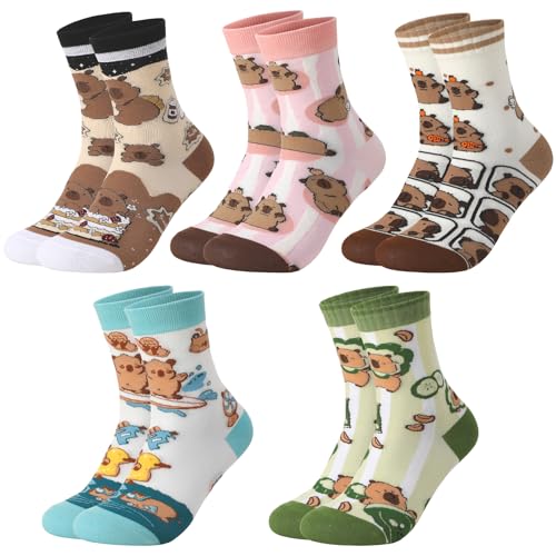scenicamp 5 Pairs Funny Animal Socks for Women Teen Girls Novelty Animal Print Cute Sock for Gifts