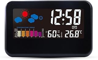 デジタル 時計 lcd 大画面 USB付属 天気予報 温湿度計 温度計 置き時計 多機能 グラフ 目覚まし おしゃれ アラーム クロック カレンダー 日付