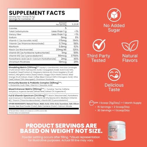 Image of EHP Labs OxyShred Pre Workout Powder - Peach Candy Rings, 33 Servings