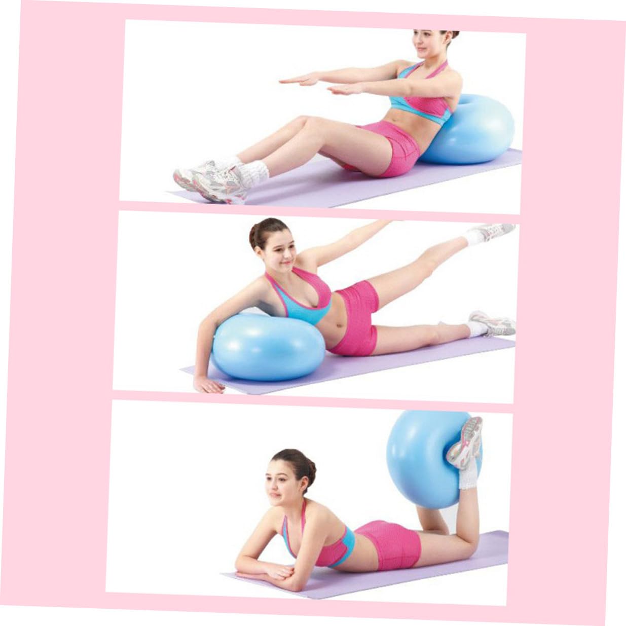 Alipis Blauer Donut Gymnastikball aus PVC mit Luftpumpe für Zuhause