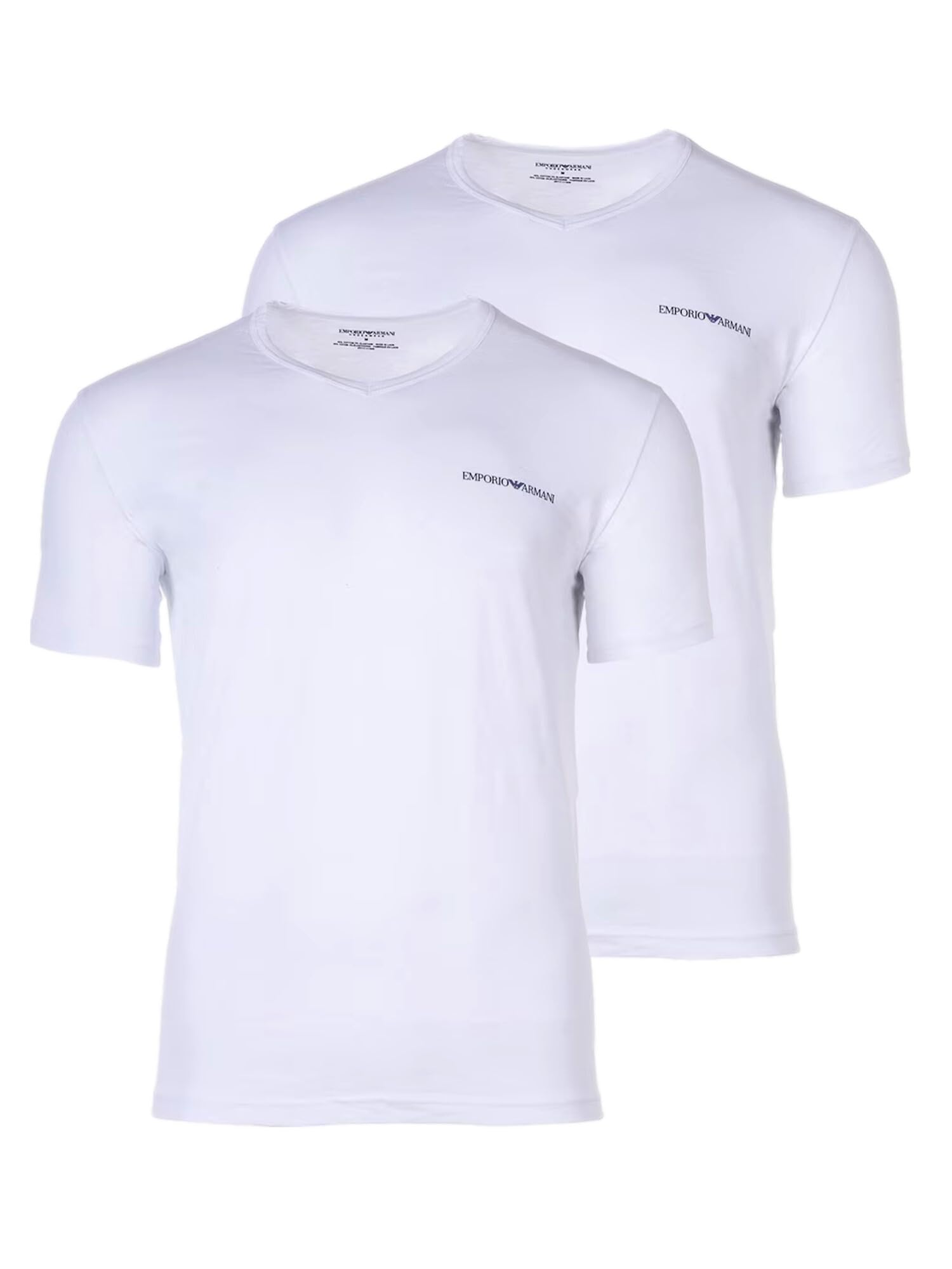EMPORIO ARMANI Man Core Logoband 2-Pack V Neck T-Shirt White M