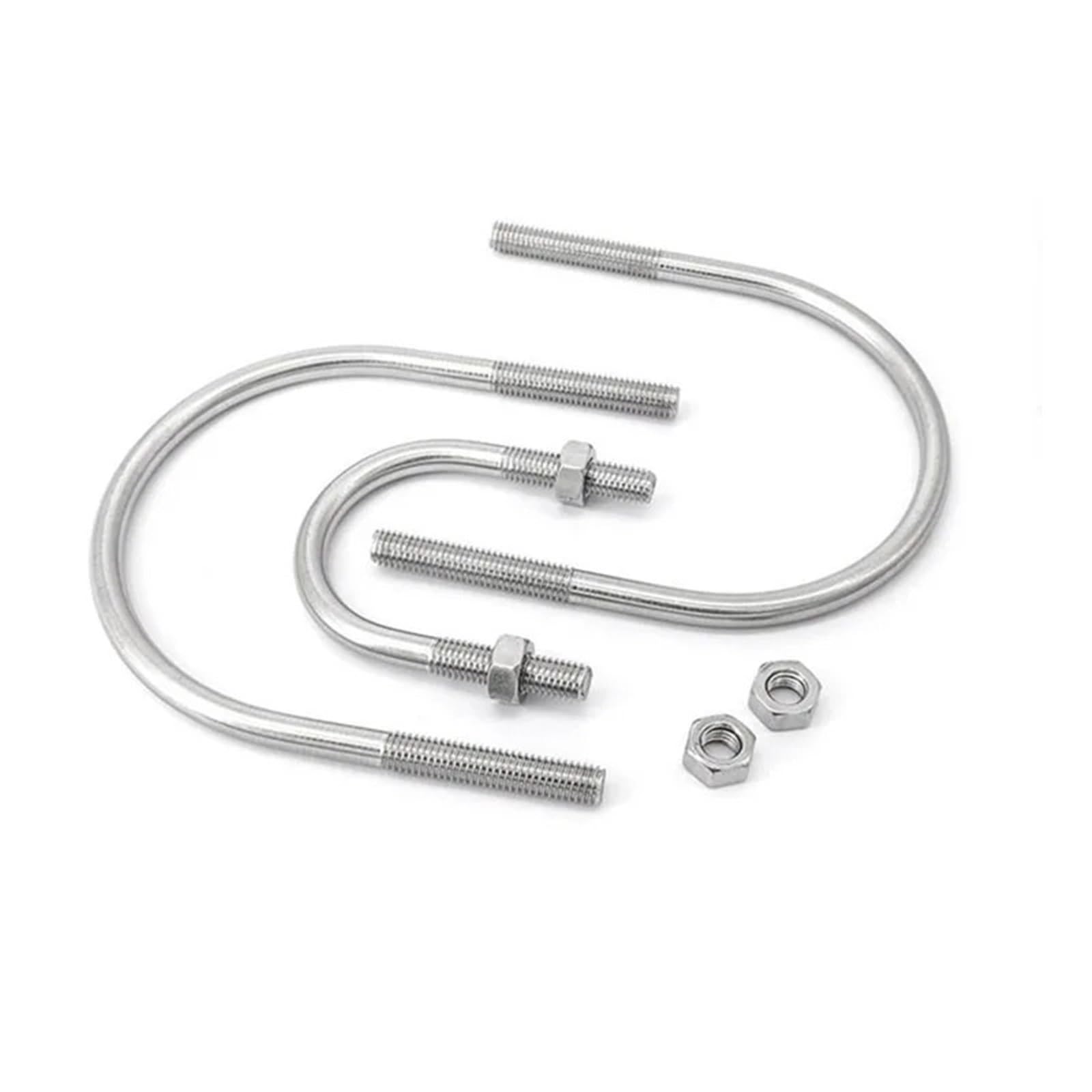 Bulloni A U M6 M8 Vite a forma di U in acciaio inossidabile 304 Bullone a cerchio a cavallo Morsetto for tubo a Lunghezza 30-198 mm(M8x114x165mm 1set)