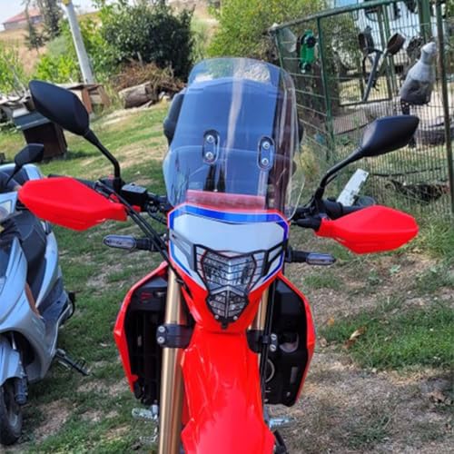 Midimttop バイク ウィンドシールド CRF250L ウィンドスクリーン ブラケット付き フロントフェアリング フライスクリーン エアスポイラー ウィンドディフレクター 適用車種CRF250L CRF250M CRF300L モンキー 125 (グレースモーク)