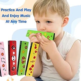 AYNKH Lot de 4 harmonicas en bois de dessin animé, 16 trous, double rangée, harpe diatonique, cadeau musical, jouets… - Les Beatles, Paul McCartney, John Lennon, RIngo Starr, George Harrison AYNKH Lot de 4 harmonicas en bois de dessin animé, 16 trous, double rangée, harpe diatonique, cadeau musical, jouets… – Image 5