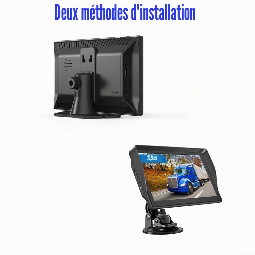 GPS pour camion, 22,9 cm, pour voiture, camion, bus, taxi, avec cartographie hors ligne, pour l'Europe, l'Angleterre, support GPS pour guidage vocal