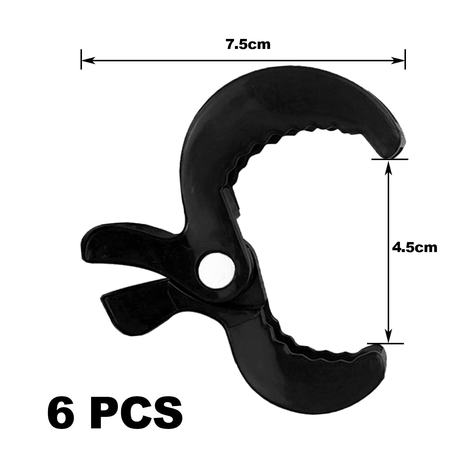 6 Pezzi Set di Mollette Passeggino,Accessori Passeggino Ganci Passeggino Universali Clip Coprisedili per Auto,Morsetto per Coperta Zanzariera Passeggino e Coperta Passeggino-Nero