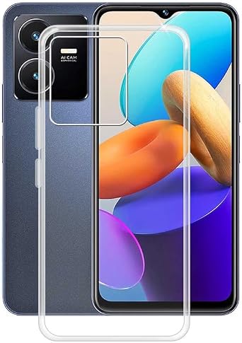 Phone Case for Vivo Y22s 6.55", Slim Shockproof Soft Silicone Bumper Shell, [Ultra-Thin ] [Anti-Yellowing] Clear Back Cover for Vivo Y22s - Clear