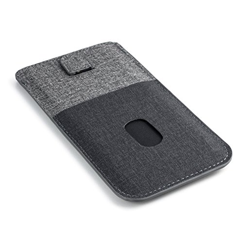 Dockem Luxe Wallet Sleeve 2.0 For Iphone 11 Pro & Iphone Xs/X: Twill Canvas Style Synthetic Leather Card Case: Ultra Slim Pouch Cover With 4 Card Holder Slots, Black/Grey #TOP7
