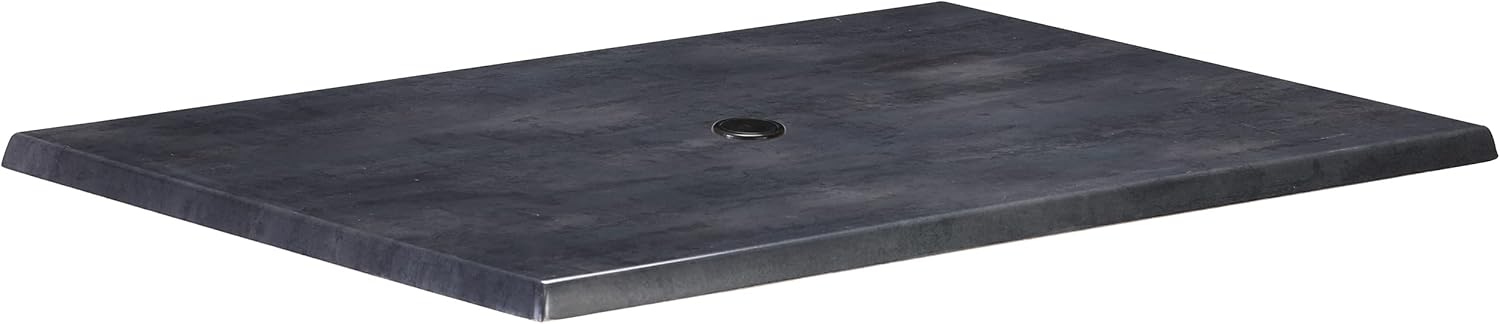 Holland Bar Stool Co. 30 x 48 Black Steel, Indoor/Outdoor All-Season EnduroTop Table Top with Umbrella Hole