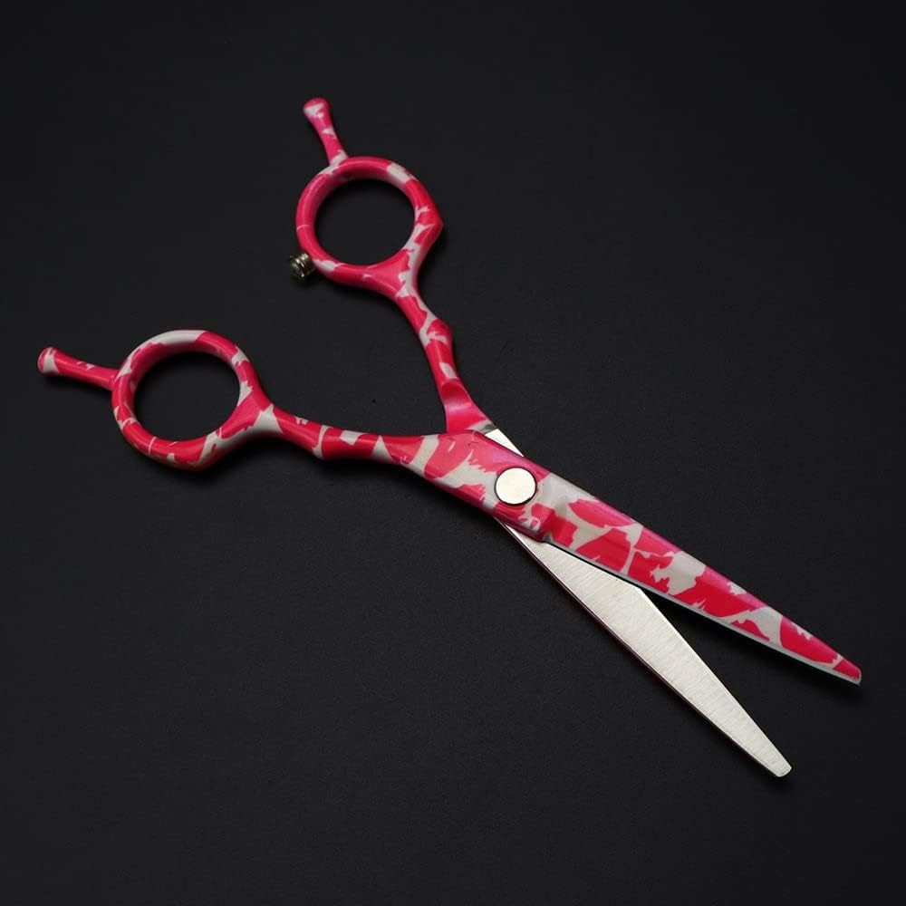 Barber Scissors Hair Cutting, 5. Inch Professional 440c Steel Ceramics Pink Haircut Thinning Shears Hairdresser(Set)