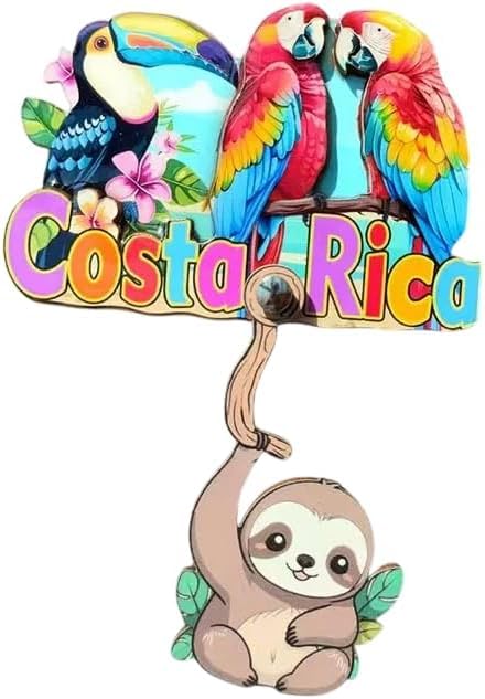 Imán decorativo para refrigerador Costa Rica con diseño tropical miniatura 1