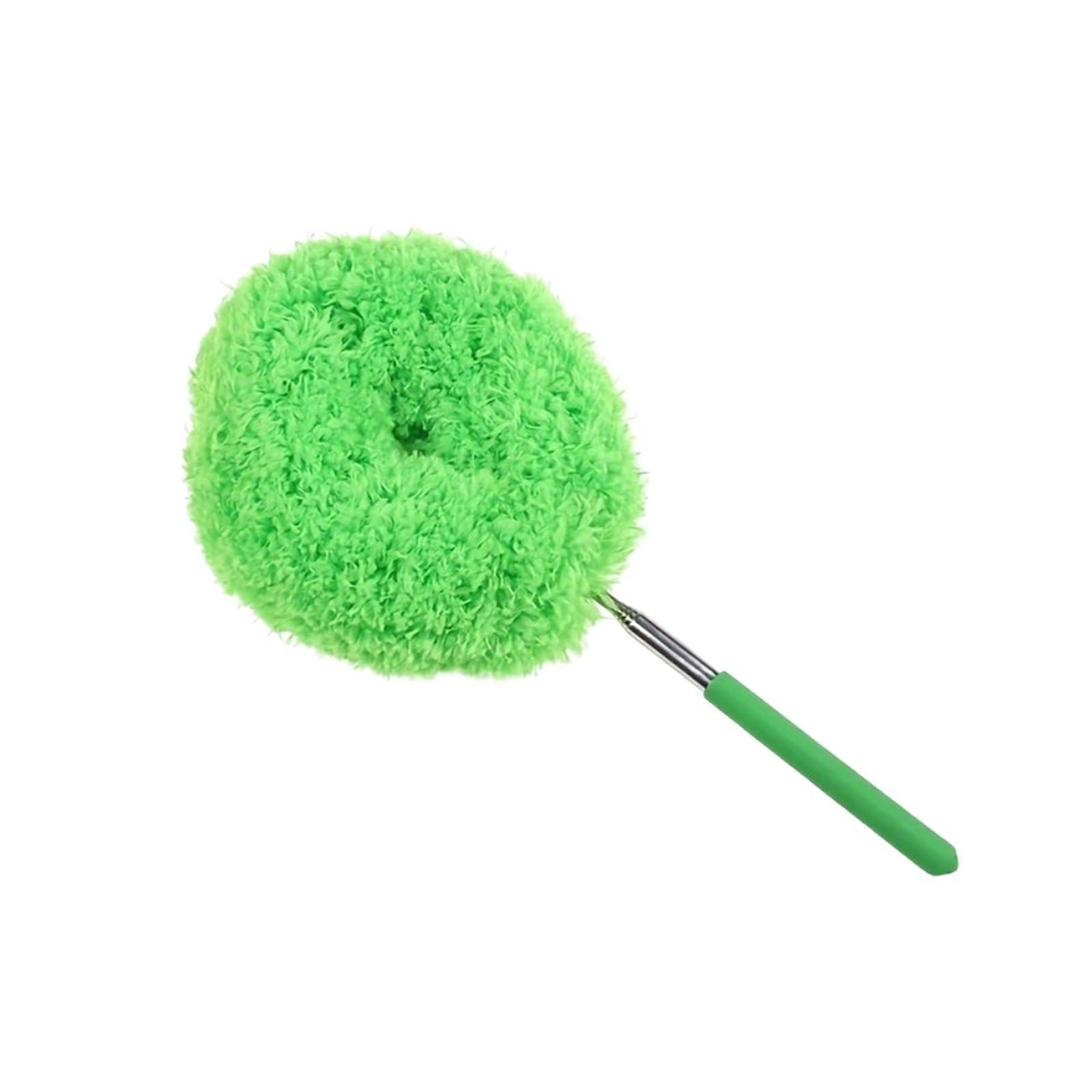 Feather Duster Reusable Ceiling Fan Cleaner Removal Long Handled Roofing Brush Telescopic Cobweb Feather Duster(Green)
