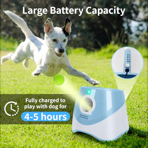 Orifesio Ballwurfmaschine für Hunde, Ballmaschine Hund mit 6 Tennisbälle, Interaktives Hundespielzeug Elektrisch für Kleine Hunde, Hund Tennis Ballmaschine für Innen und Außen