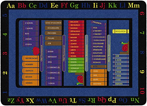 Flagship Carpets Bible Bookcase Educational Rug for Classroom, Office, Home and School Playroom Mat, Kids Bedroom Carpet, 6' x 9', Rectangle