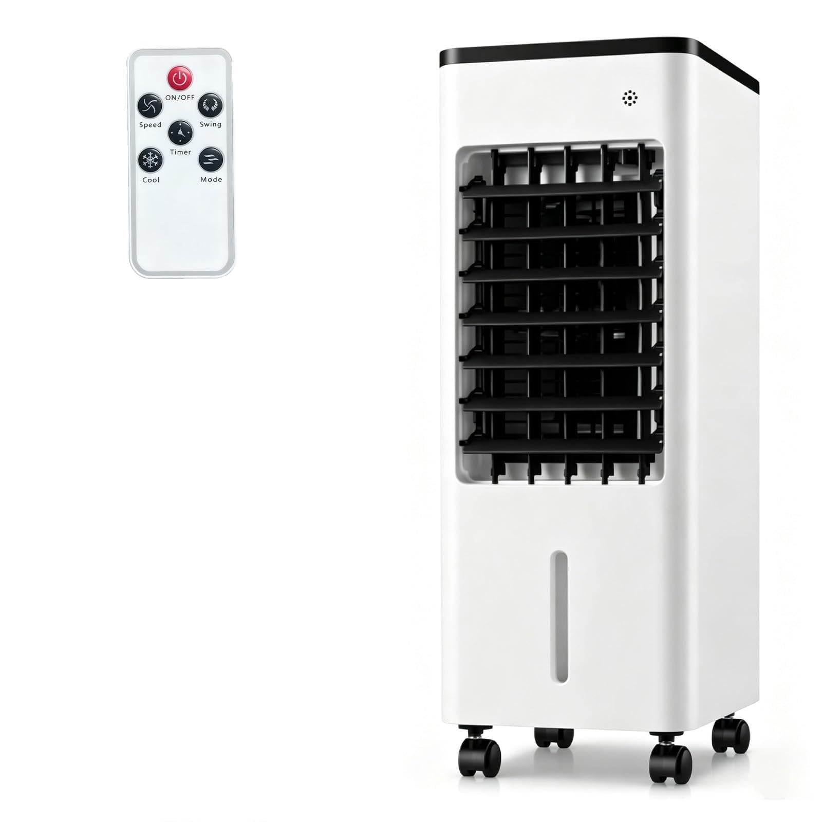 Zoralea Black Portable Evaporative Air Cooler,75W Low Energy Mobile Air Conditioner