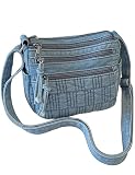 YANPLS Vintage Denim Crossbody Bag for Women, Adjustable Strap Jean Purse, Blue Casual Shoulder Handbag