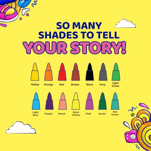 Image of Fevicryl YUDU Brush Pens | Set of 14 Colours | Water-Based, Quick-Drying & Washable | Flexible tip for Calligraphy & Journalling | Ergonomic Design for Kids | Ideal Gift for Kids