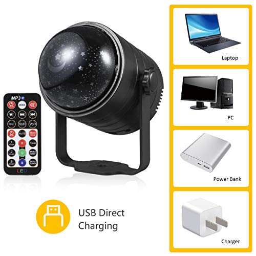 Andoer Luz de esfera de discoteca alimentada por USB com controle remoto 6 cores Luzes de festa BT M