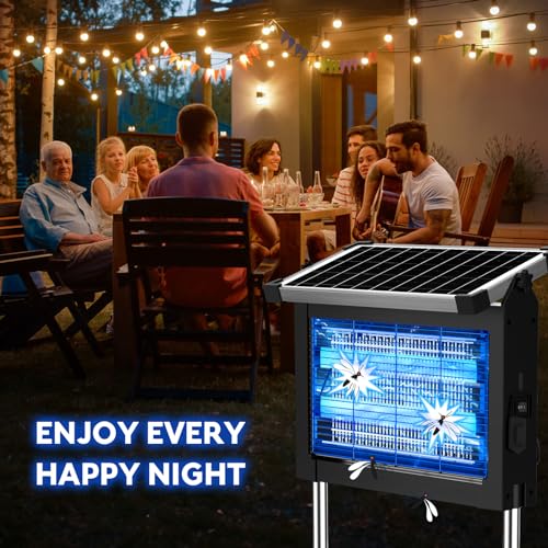 Solar Bug Zapper 4500V Waterproof Mosquito Zapper Fly Traps Outdoor Patio - image 6