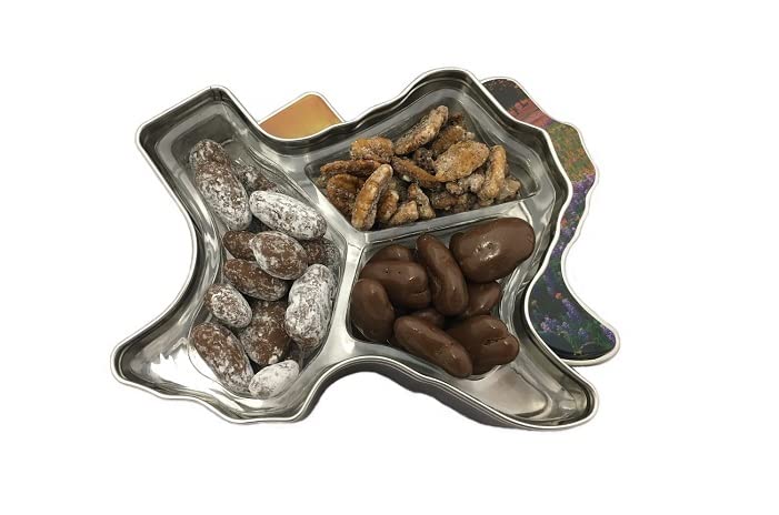Texas Bluebonnet Pecan Gift Tin | Milk Chocolate Pecans | Chocolate Toffee Pecans | Cinnamon Pecans | 1 lb | Millican Pecan since 1888 | San Saba, Texas