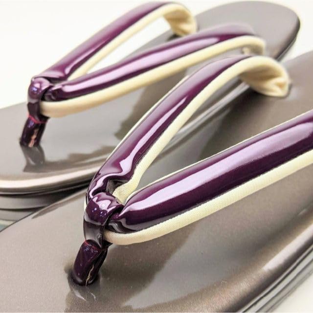 Amazon.co.jp: 和装 草履 バッグ セット エナメル チャコール 濃茶  