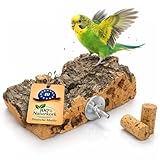 Hochwertiges Korksitzbrett 20 x 10cm perfektes Vogelspielzeug - Kork Sitzbrett...