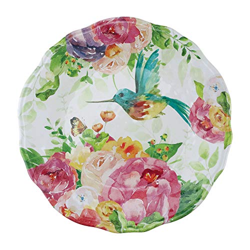UPware-12-Piece-Melamine-Dinnerware-Set-Includes-Dinner-Plates-Salad-Plates-Bowls-Service-for-4-Rose-Garden UPware 12 Piece Melamine Dinnerware Set Includes Dinner Plates Salad Plates Bowls Service for 4 Rose Garden