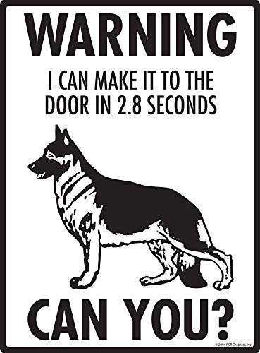 Warning! German Shepherd I can make it to the Fence Aluminum Dog Outdoor Courtyard Decoration Sign 8x12 inch