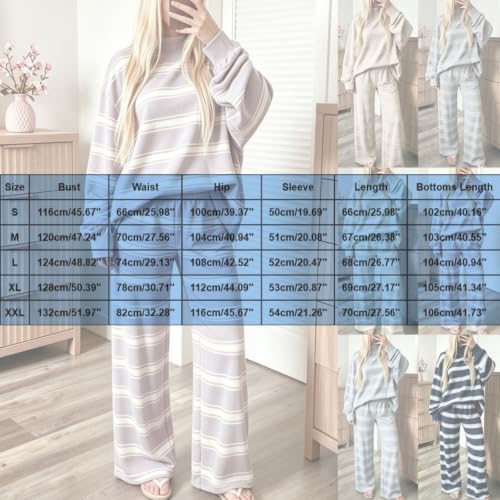 Travel Sweatsuits for Women Set - Striped Sweatshirt and Sweatpants Outfits - image 6