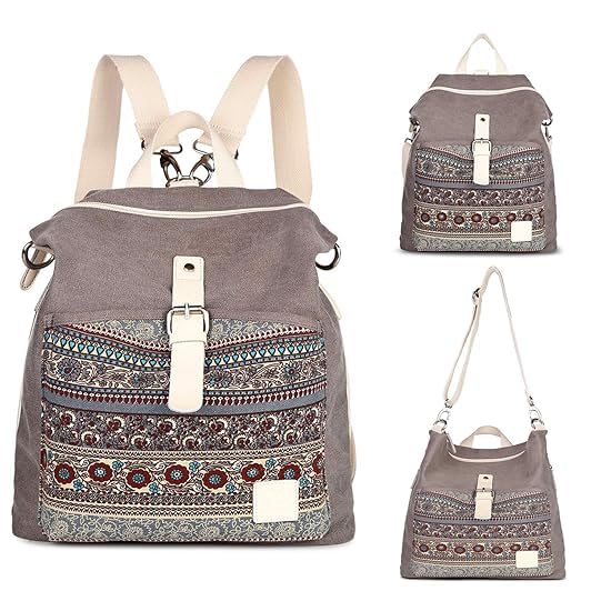 Women Backpack Canvas Bag Large Handbag with Shoulder Strap Fashion Casual Print Backpack Shoulder Bag Crossbody Bag-image-37