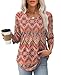 XIEERDUO Womens 3/4 Length Sleeve Tops Summer Tunic Tops Women Blouse Shirts Early Fall Fashion Clothing Outfits 2025 Beach Vacation Fall Clothes Deal F-Boho XL