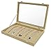 Wuligirl 20 Hooks Clear Lid Linen Neckace Storage Organizer Box for Jewelry Tray Display Case Showcase in Drawer