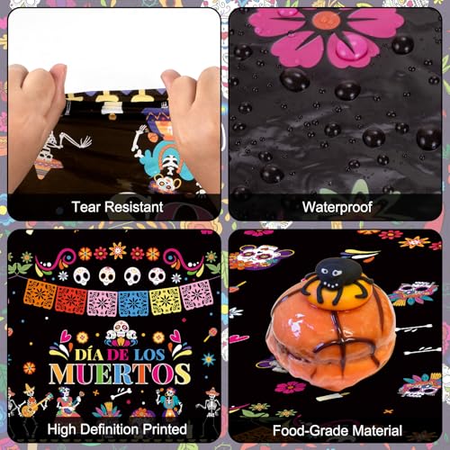 Nappe jetable tête de mort pour protéger la table de fête d'Halloween 274x137 cm - 6