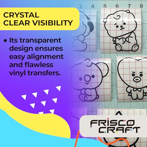 Image of Frisco Craft Premium Tack Transfer Tape for Vinyl, Red Grid, 12 inch x 50 ft