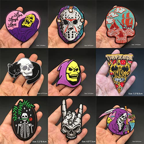 AccessCube 25pcs Heavy Meta Band Patches Iron on Rock Music Badges Hippie Punk Stickers for Clothes (D)