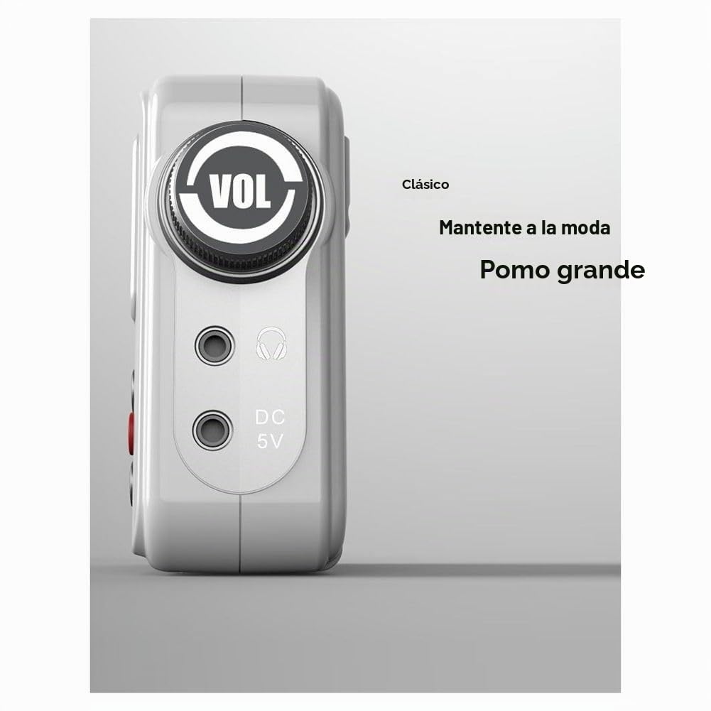 Radio Retro con Pilas/Enchufable, Receptor FM, Am y SW, Pantalla LCD, Reloj Despertador, Radio Multibanda.