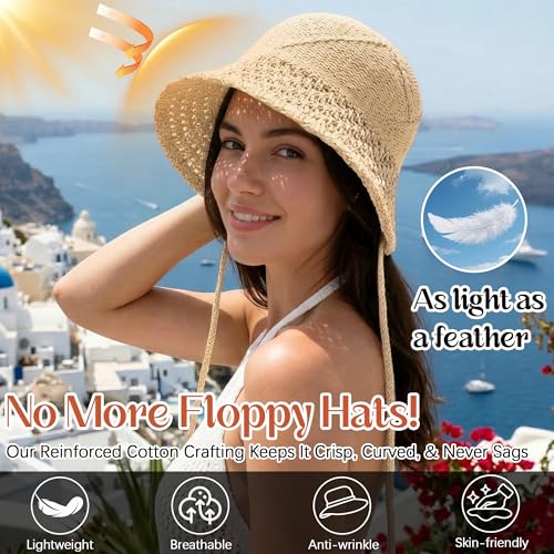 Sombrero tipo Bucket de algodón para mujer miniatura 2