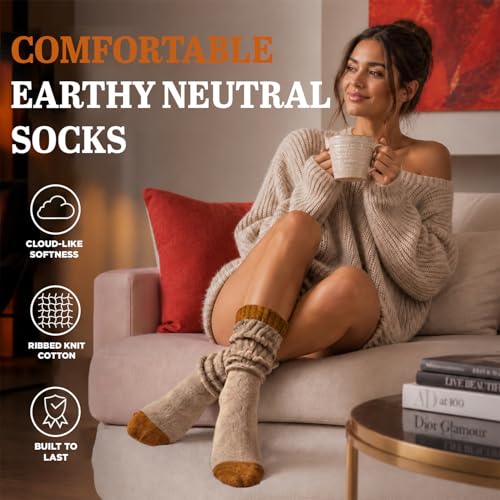 Image of Yacht & Smith 6 Pairs Womens Scrunched Slouch Socks, Cotton Boot Socks Bulk Pack