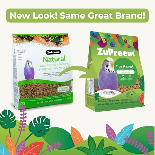Image of ZuPreem True Harvest Natural Bird Food for Small Birds | Complete Daily Nutrition with Grains, Seeds, Berries | for Budgies, Parakeets, Canaries, Finches & Parrotlets | 1kg